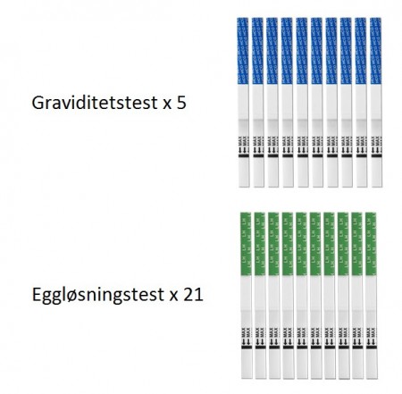 Graviditetstest x 5 - Eggløsningstest x 21 - Strimmel