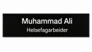 Navnskilt med svart bakgrunn. Vanlig navnskilt. thumbnail
