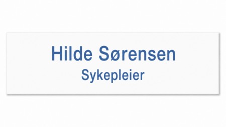Navnskilt standard - Hvit/Blå