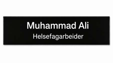 Navnskilt standard - Svart/Hvit